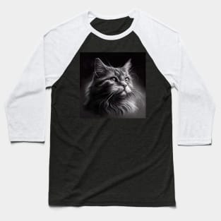 Cat Art Baseball T-Shirt